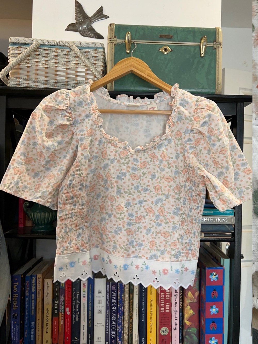 Levi’s Cotton Floral Top w Lace Detail Side Shirring